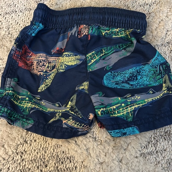 Boys Carters 9 months bathing suit trunks with sharks and tie string waist. - Picture 3 of 3